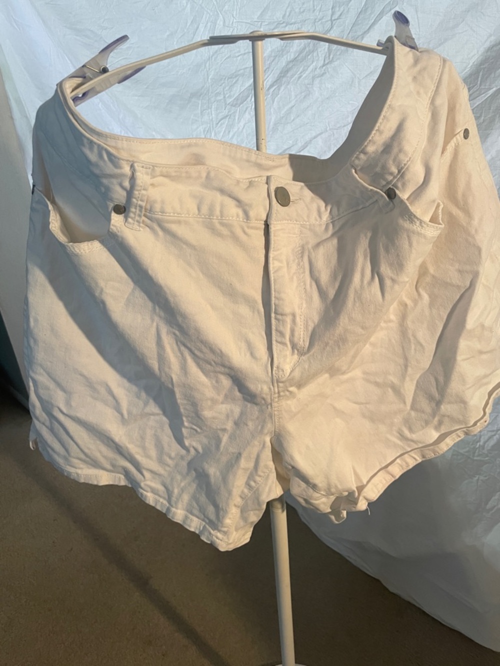 Faded Glory White Denim High-Rise Shorts